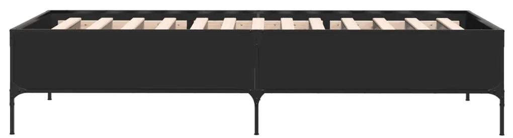 Giroletto nero 75x190 cm in legno multistrato e metallo