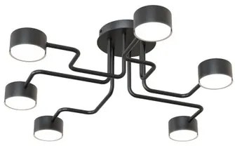 Lampada da soffitto in acciaio KURAGE 6 nera 6xGX53