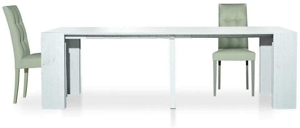 Consolle allungabile PONZA bianco consumato 90&#215;45 cm – 90&#215;295 cm