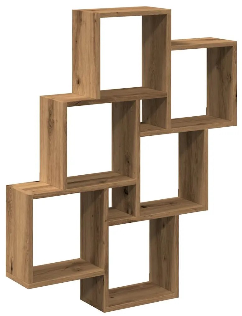 Mensola a muro a cubo artigianale 78x15x93 cm legno multistrato