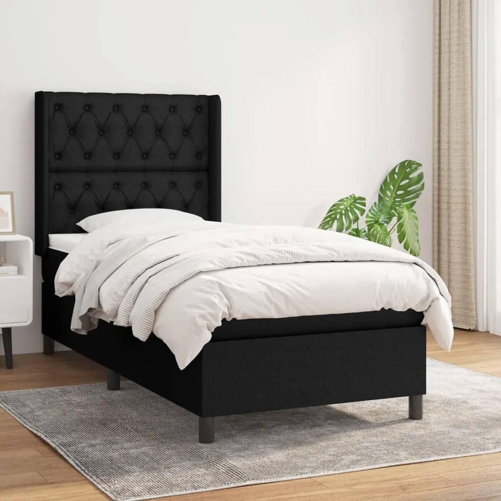 Giroletto A Molle Con Materasso Nero 80x200 Cm İntessuto /