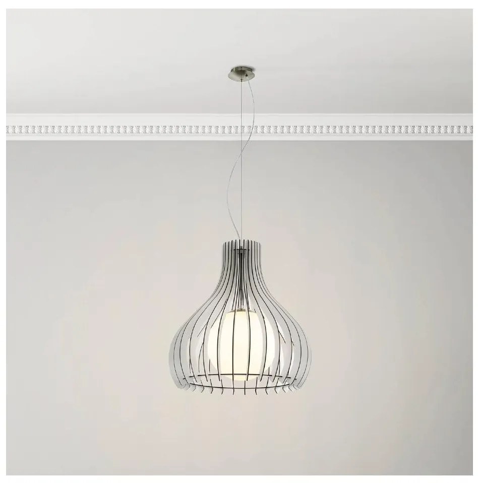 Eglo 96211 - Lampadario sospeso su cavo TINDORI 1xE27/60W/230V Ø 50 cm bianco
