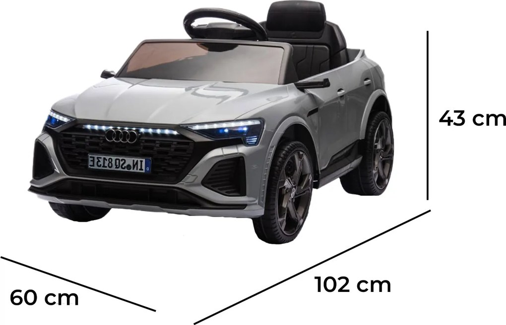 Macchina Elettrica per Bambini 12V Licenza Ufficiale Audi SQ8 E-Tron con Telecomando e Sedile Pelle Grigio...