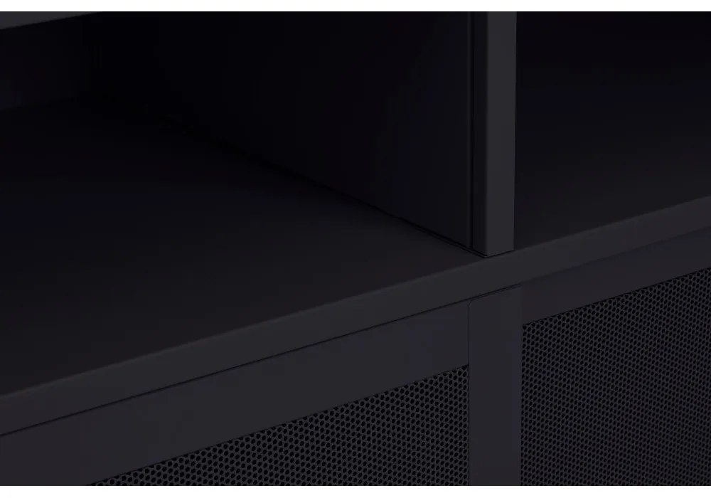 Armadietto nero in metallo con porte scorrevoli 90x180x40 cm Veep – Unique Furniture