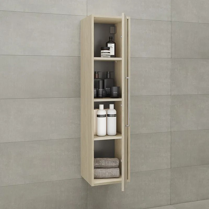 Colonna per mobile bagno Argo RANDAL 1 anta P 32 x L 30 x H 116 cm effetto legno chiaro truciolare