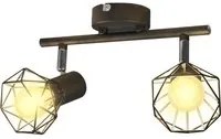 Faretto Industriale Nero con 2 Lampadine a Incandescenza a LED cod mxl 77699