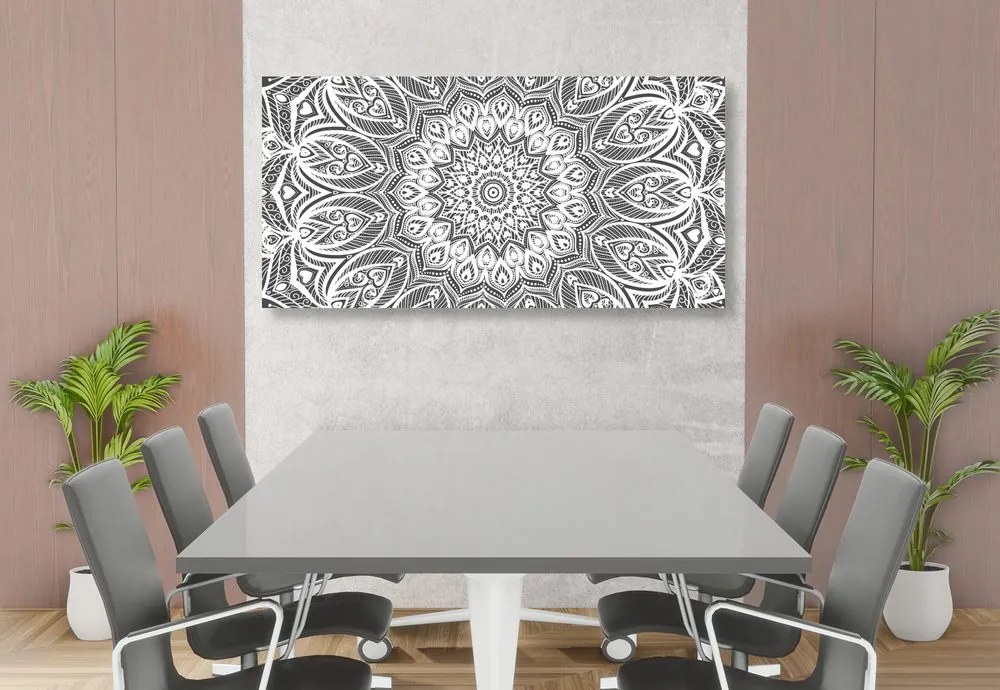 Quadro su tela – Mandala armonia in bianco e nero