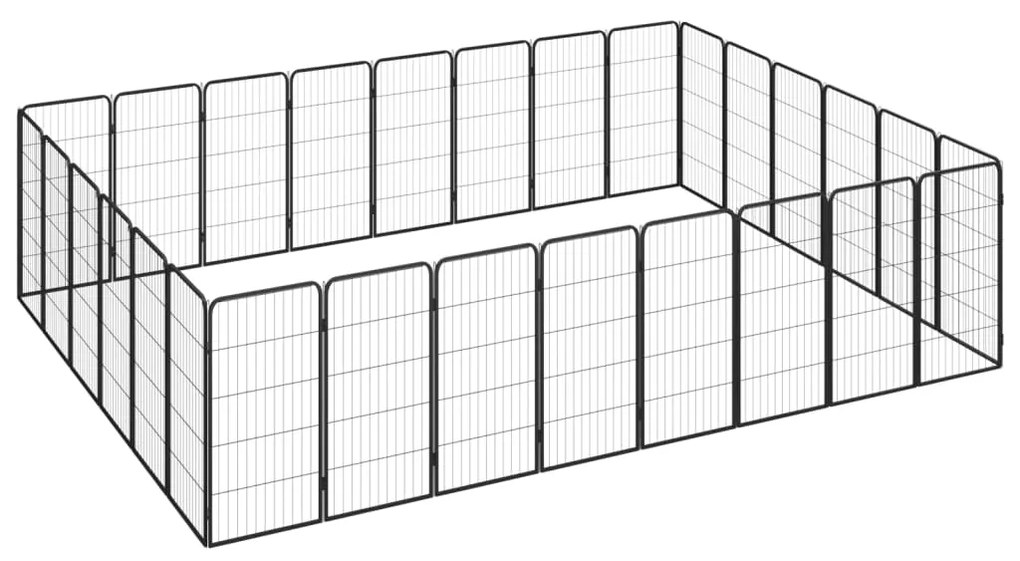 Box Cani 28 Pannelli Nero 50x100 Cm Acciaio Verniciato Polvere /