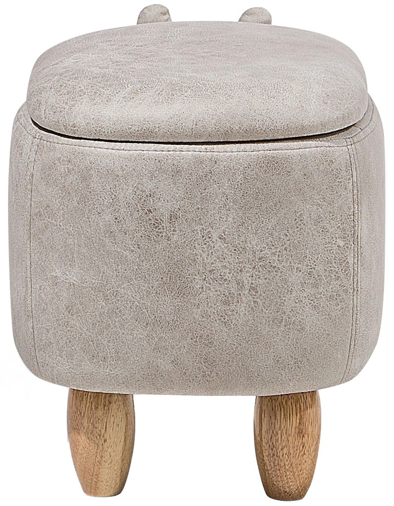 Pouf in tessuto similpelle grigio chiaro HIPPO Beliani