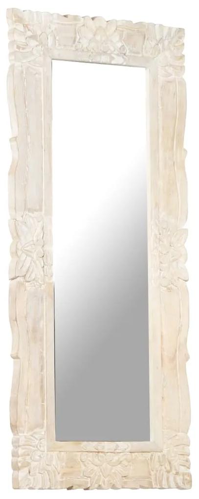 Specchio Bianco 110x50 cm in Legno Massello di Mango
