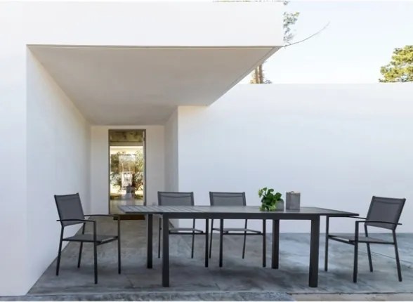 Tavolo In Alluminio Allungabile Da Esterno 90x160-240 Cm Antracite