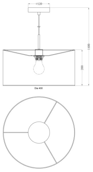 Globo 15185H - Lampadario PACO 1xE27/60W/230V