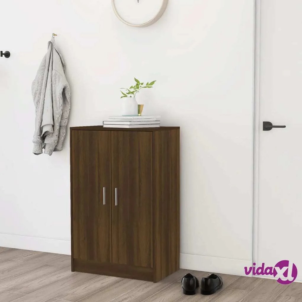 vidaXL Scarpiera Rovere Marrone 60x35x92 cm in Legno Multistrato