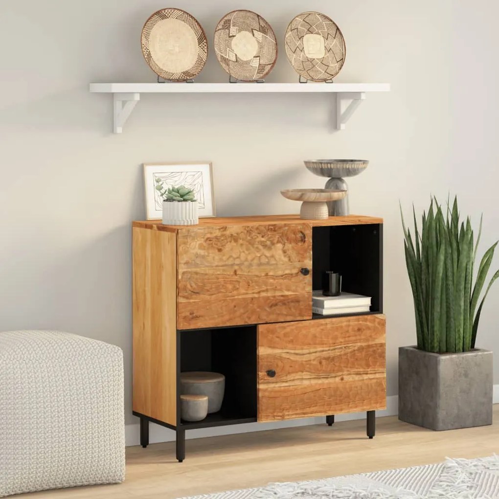 Credenza 80x33x75 cm in legno massello di acacia