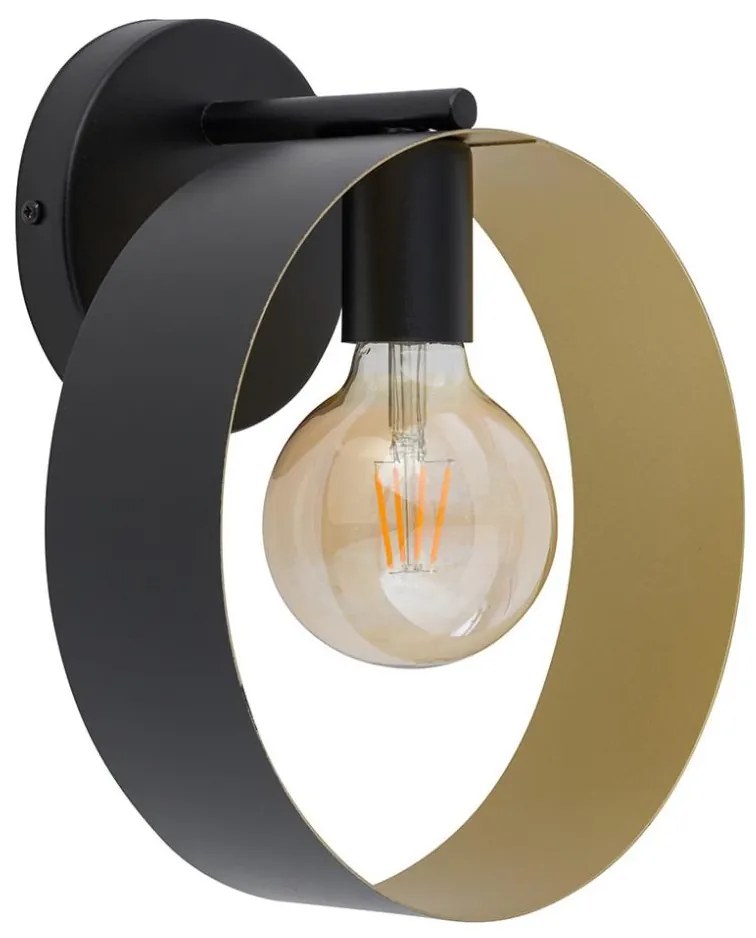 Applique  HAPPY 1xE27/60W/230V nero/oro