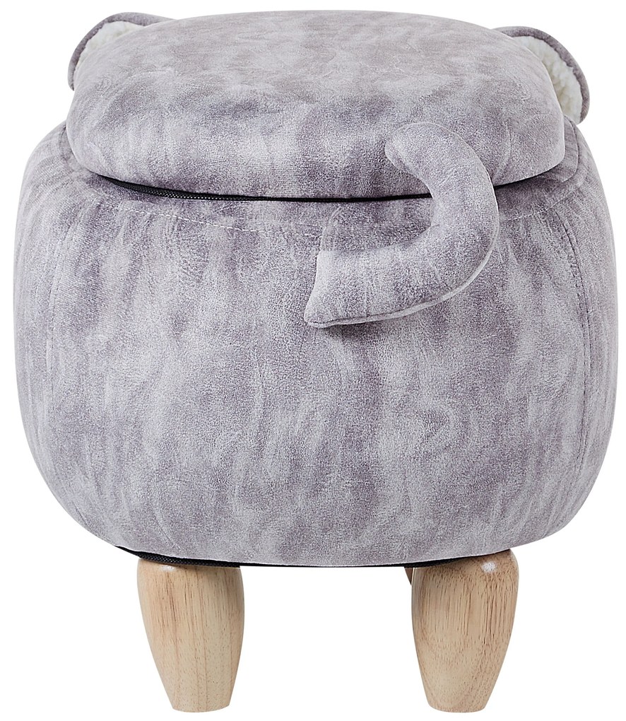 Pouf animaletto velluto grigio PUG Beliani