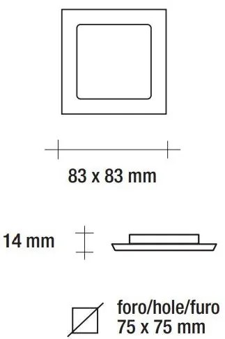 BLAIR pannello led quadro bianco varie potenze e dimensioni