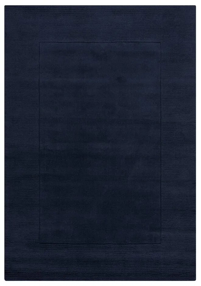 Tappeto blu scuro in lana tessuto a mano 160x230 cm Textured Wool Border – Flair Rugs