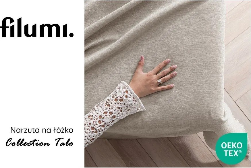 Copriletto beige in ciniglia 220x240 cm Talo – Filumi