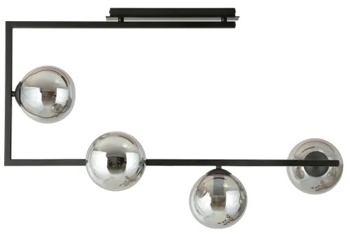 Lampadario a sospensione con supporto rigido SOMA 4xE14/10W/230V nero/grigio