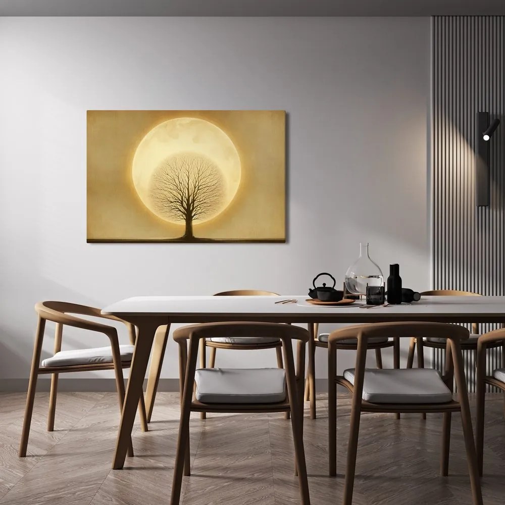 Quadro su tela – Albero della vita davanti alla luna