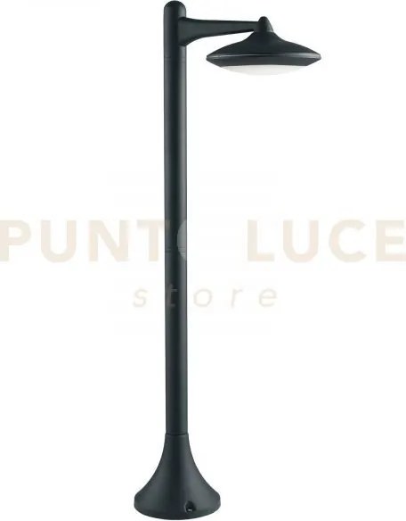 Paletto led alyson nero 12w 1300lm 4000k ip44 28x91cm in alluminio