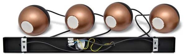 Lampadario LED a sospensione con filo MIDWAY 4xGU10/4,8W/230V nero/rame