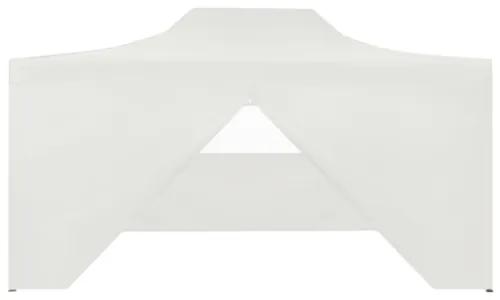 Gazebo Professionale Pieghevole 4 Pareti 3x4m Acciaio Bianco