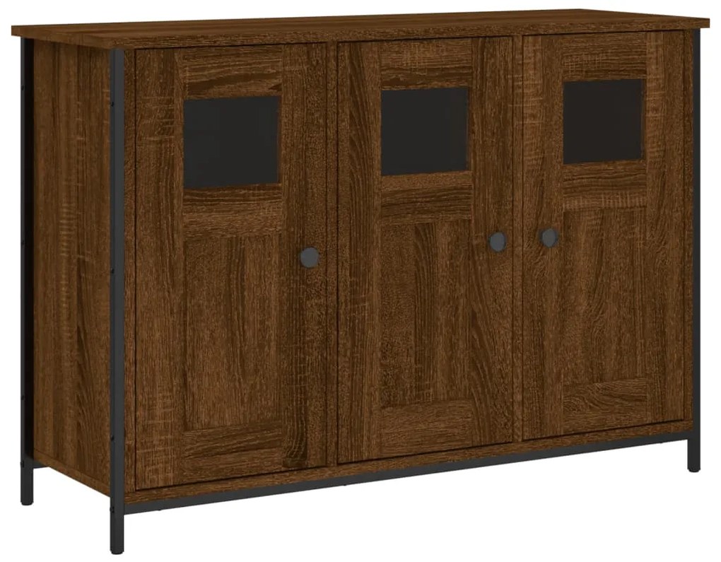 Credenza rovere marrone 100x35x70 cm in legno multistrato