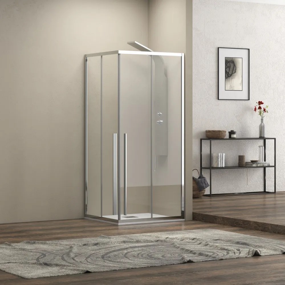 Box doccia 90x90 angolare doppio scorrevole vetro 8mm altezza 200h | KEL1000 - KAMALU
