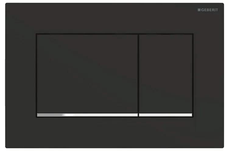 Placca di comando Geberit Sigma30 nero opaco con inserto cromo lucido