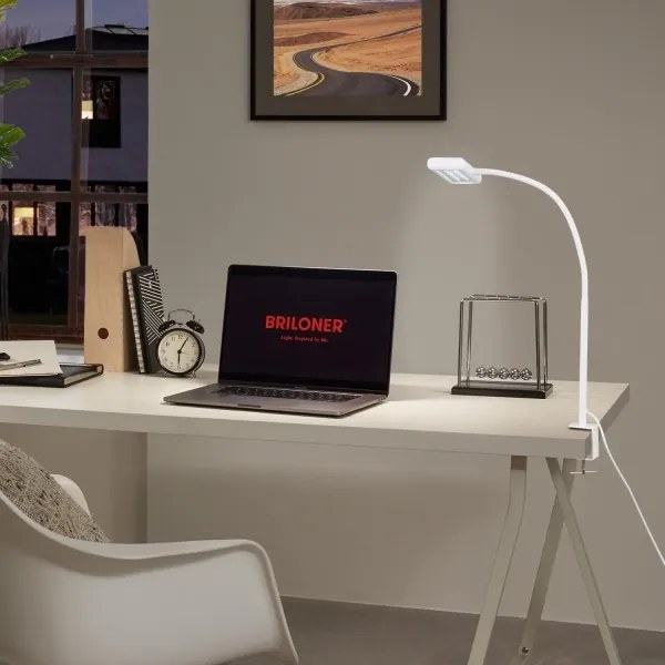 Brilo - LED Flessibile lampada da tavolo con clip TRASNA LED/7,5W/230V bianco