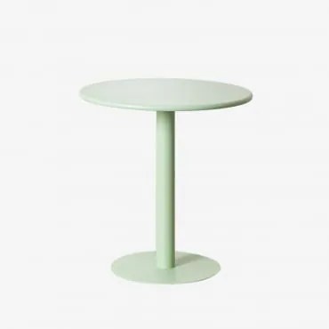 Tavolo Da Giardino Rotondo In Metallo (ø70 Cm) Mizzi Celadon - Sklum