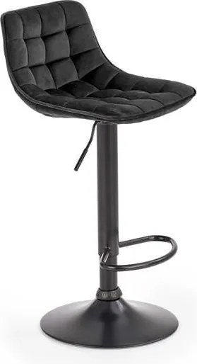 Sgabello da bar H-95 in velluto nero