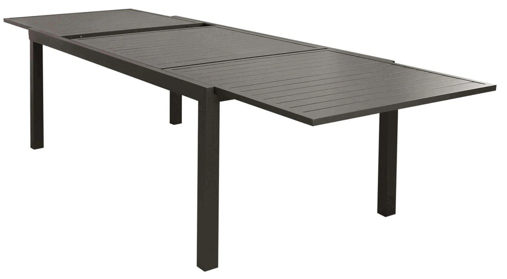 DEXTER - set tavolo in alluminio cm 200/300 x 100 x 74 h con 8 poltrone Aulus