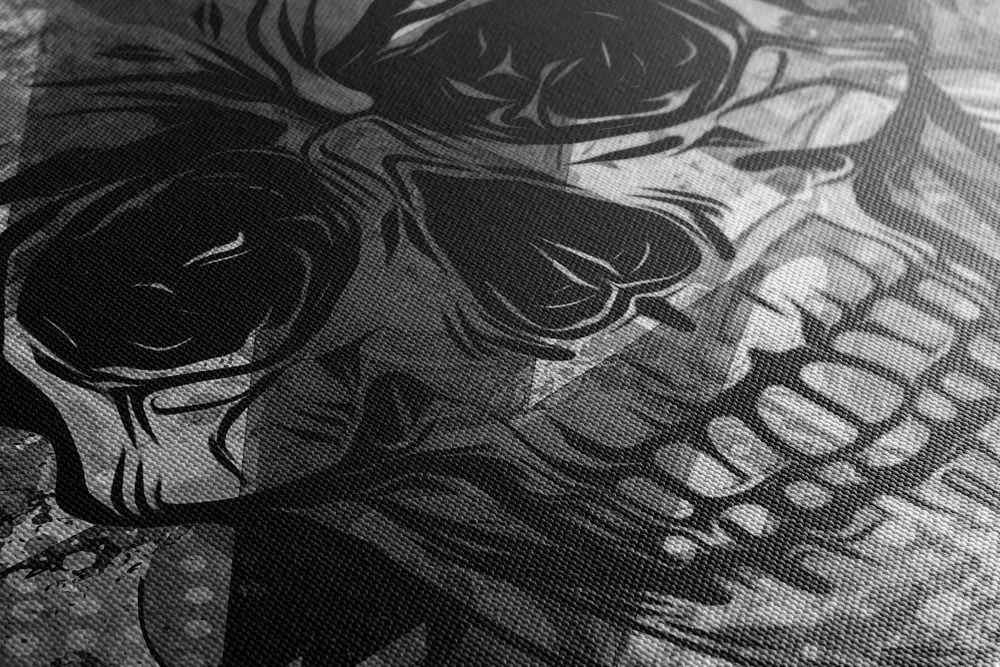 Stampa su tela – Teschio in bianco e nero