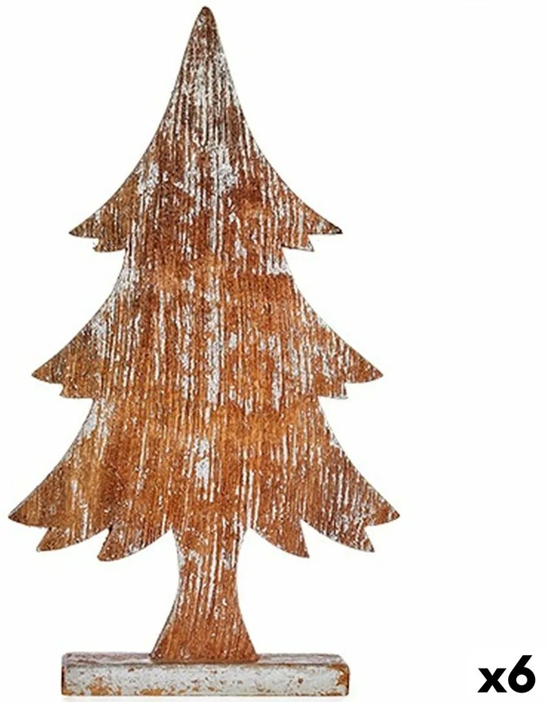 Statua Decorativa Albero di Natale Argentato Legno 5 x 49,5 x 26 cm (6 Unità)