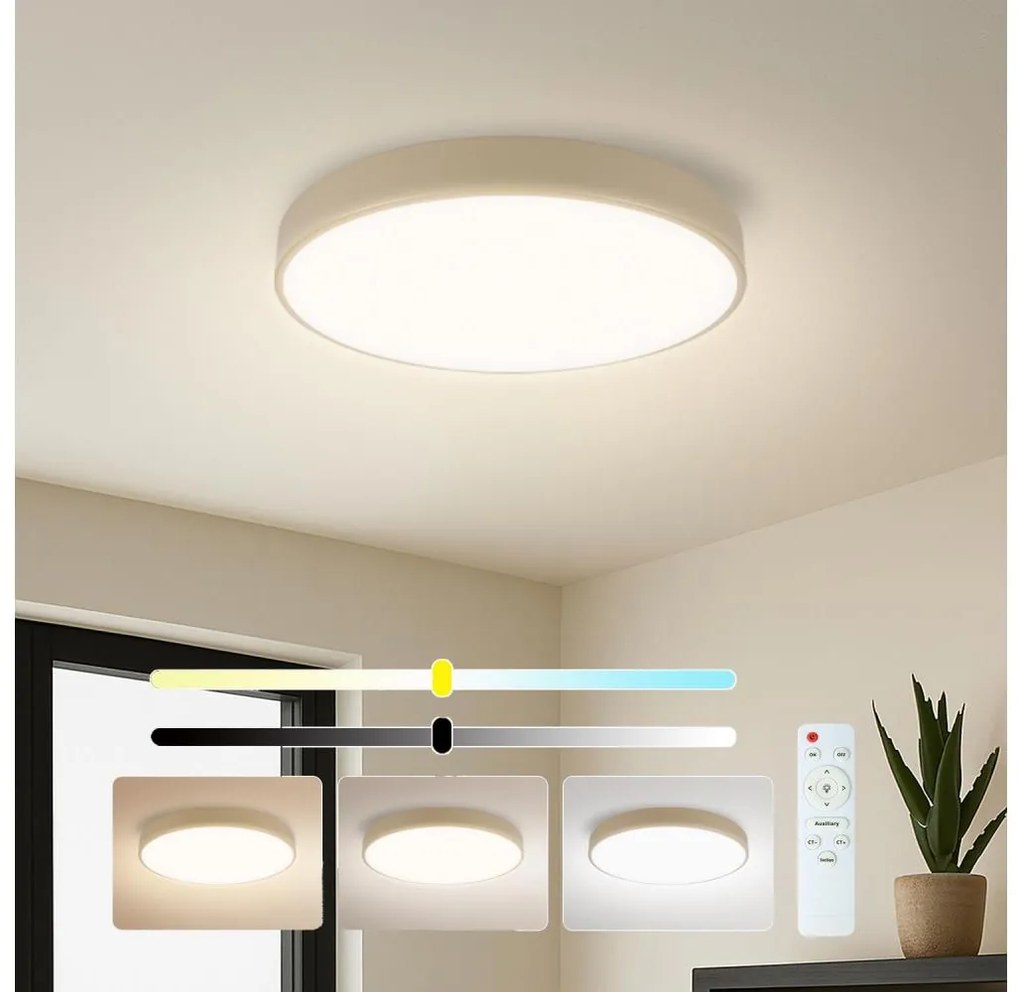 Brilagi - Lampada LED dimmerabile POOL LED/36W/230V 3000-6000K Ø 30 cm beige + telecomando