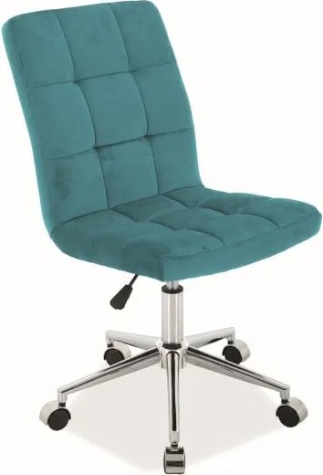 Sedia da scrivania Q-020 velluto turchese velluto Blu85