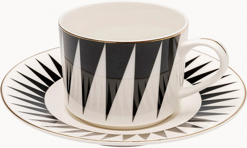 Set di 4 tazze da caffè con piattino Harlequin