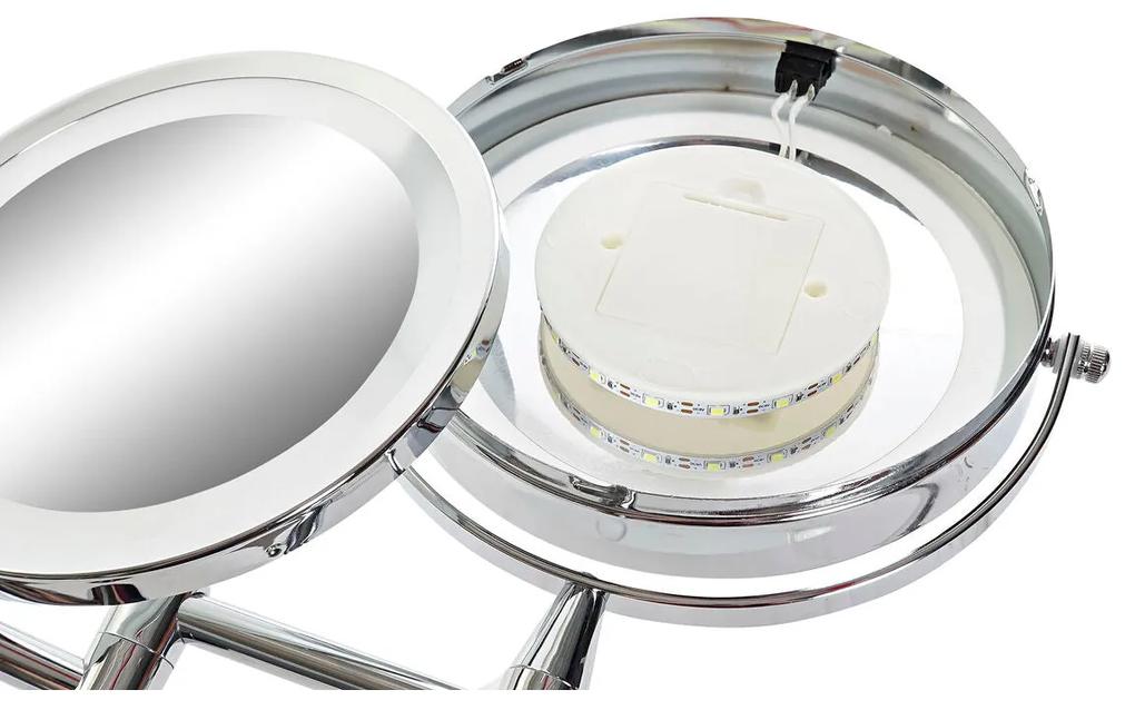 Specchio Ingranditore con LED DKD Home Decor Argentato Metallo (38 x 4 x 27 cm)