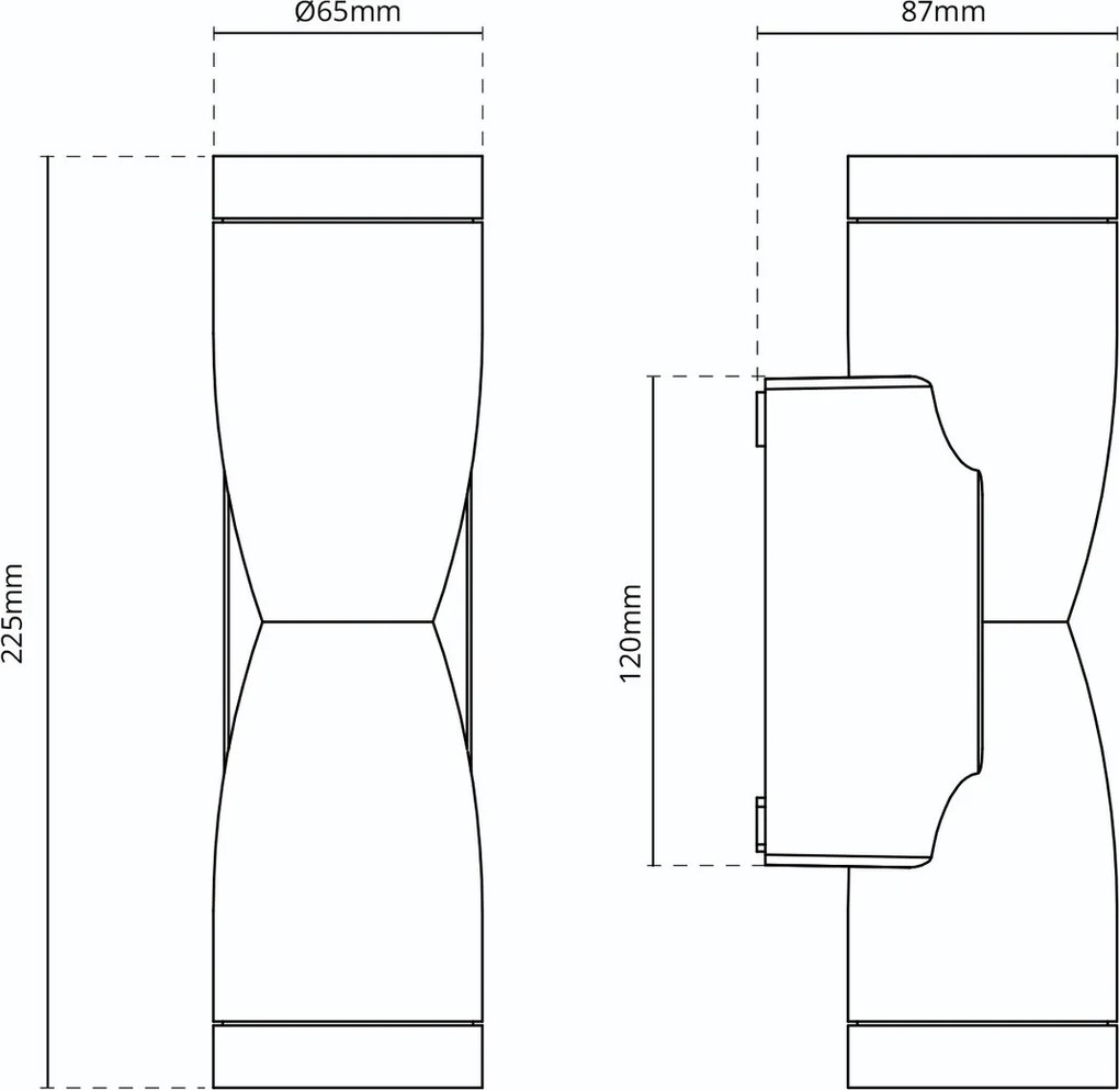 Applique Conica a Clessidra Bidirezionale IP65 GU10 - Corten