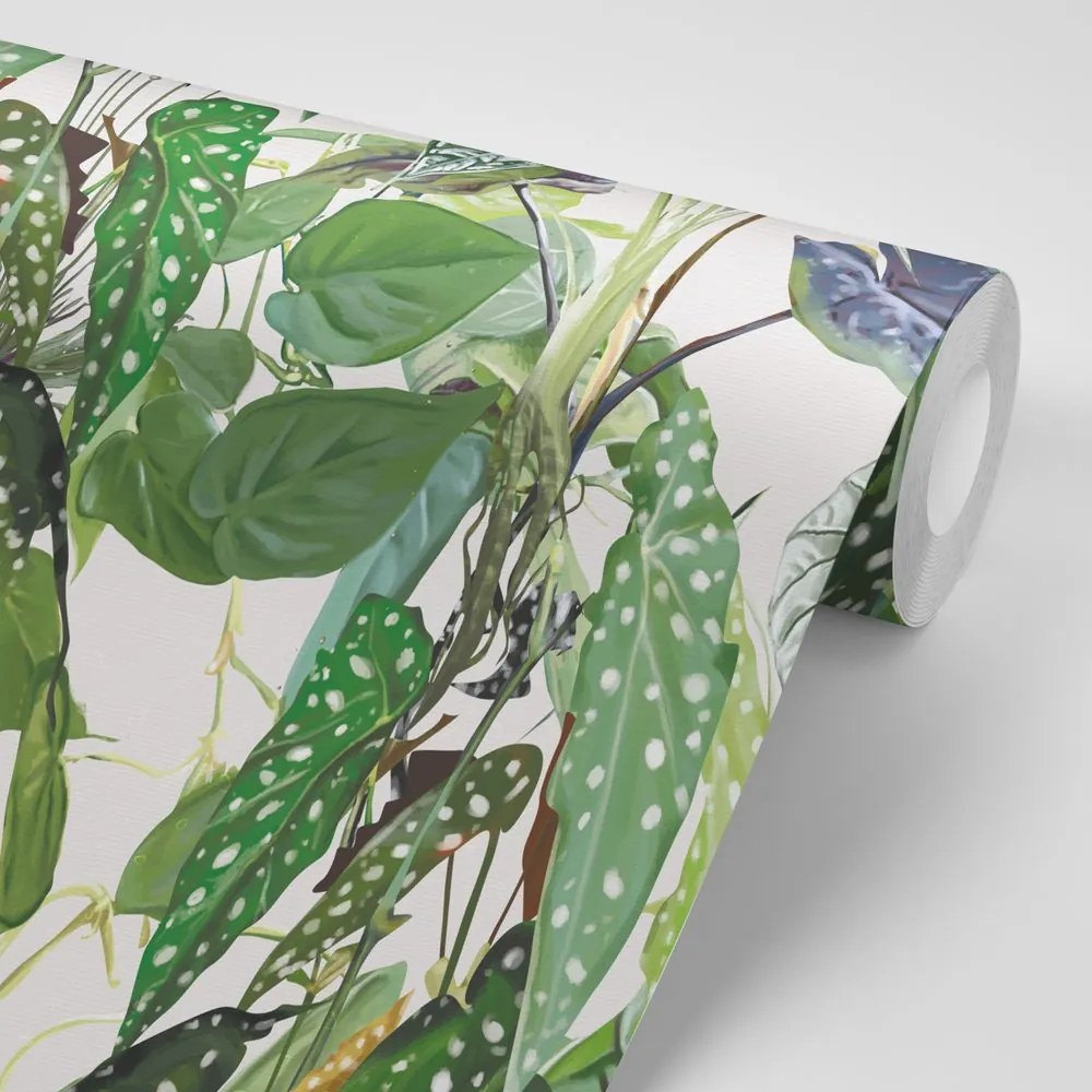 Carta da parati – Foglie tropicali abbondanti