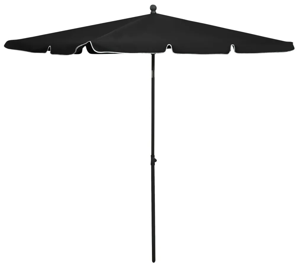 Ombrellone Da Giardino Con Palo 210x140 Cm Nero /