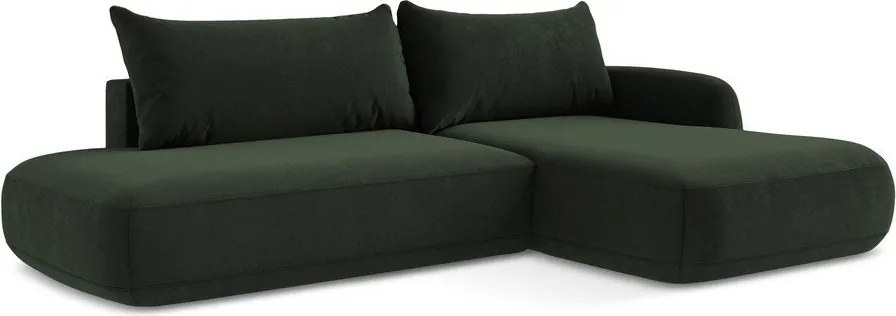 Divano angolare verde scuro allungabile (con penisola a destra/con chaise lounge) Hale – Makamii