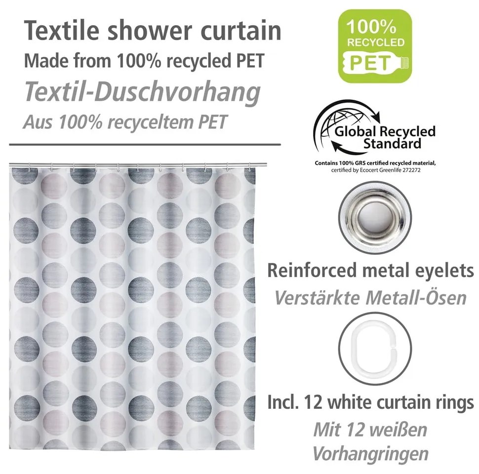 Tenda da doccia 180x200 cm Pastel Dots - Wenko