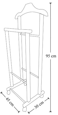 Indossatore appendiabiti da camera in legno LACCATO TORTORA