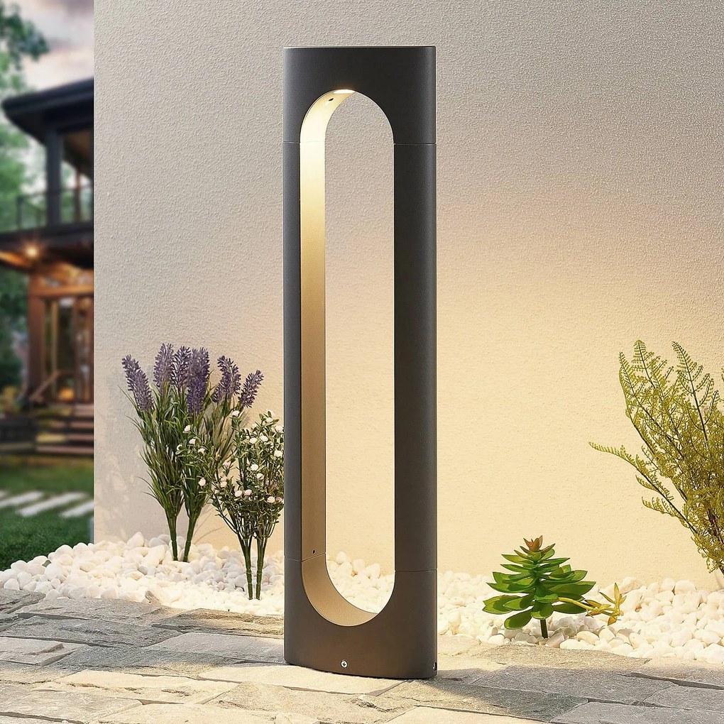 Lampioncino da giardino Fenti Lucande, Nero, Alluminio, Moderno, Lampada LED da esterni