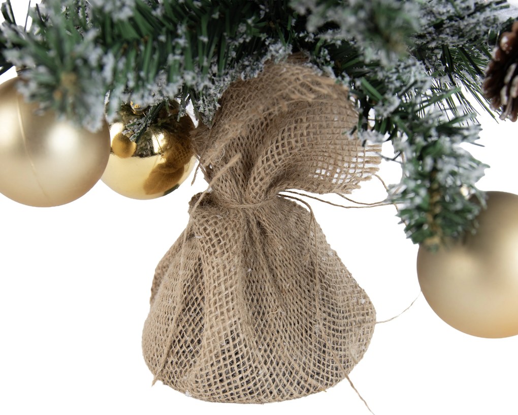 Albero di Natale bianco e oro 60 cm con LED e timer - Jack