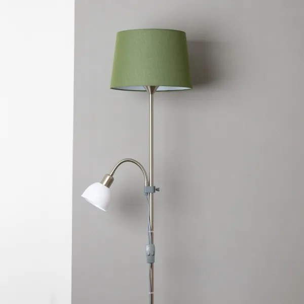 Brilagi - Lampada da terra CERIA 2 in 1 1xE27/100W/230V + 1xE14/25W cromo opaco/verde